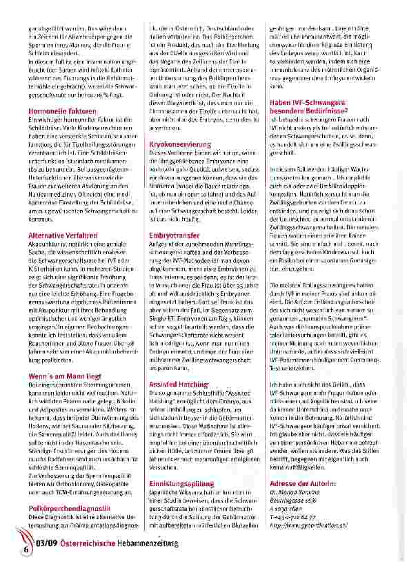 Vorschauseite 2: Unerfüllter Kinderwunsch: welche neuen medizinischen Hilfen gibt es?