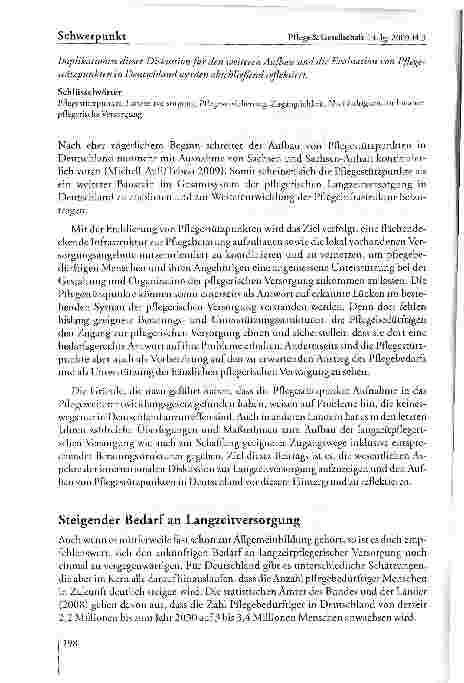 Vorschauseite 2: Zugänglichkeit und Nachhaltigkeit in der Langzeitversorgung — der Aufbau von Pflegestützpunkten vor dem Hintergrund internationaler Erfahrungen