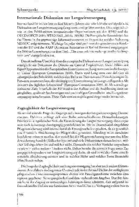 Vorschauseite 4: Zugänglichkeit und Nachhaltigkeit in der Langzeitversorgung — der Aufbau von Pflegestützpunkten vor dem Hintergrund internationaler Erfahrungen