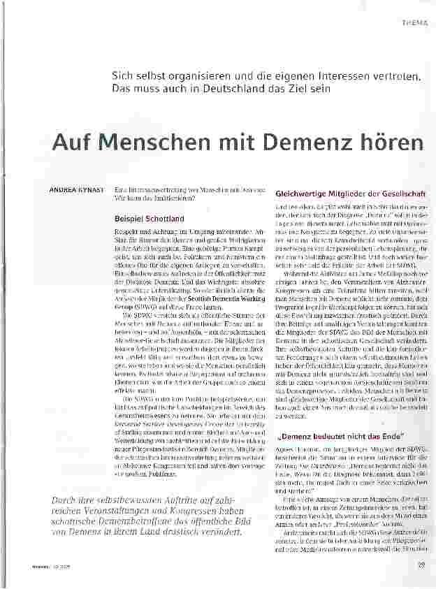 Vorschauseite 1: Auf Menschen mit Demenz hören