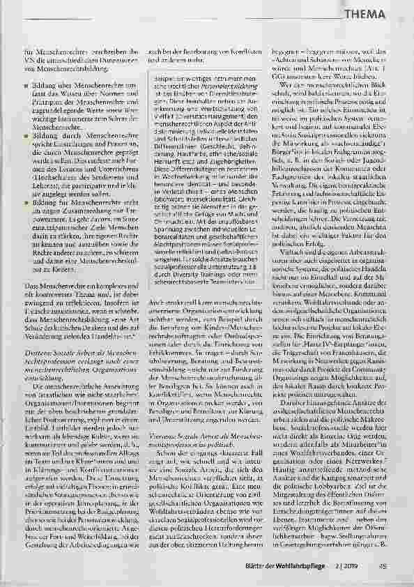 Vorschauseite 3: Soziale Arbeit als Menschenrechtsprofession let us walk the talk!