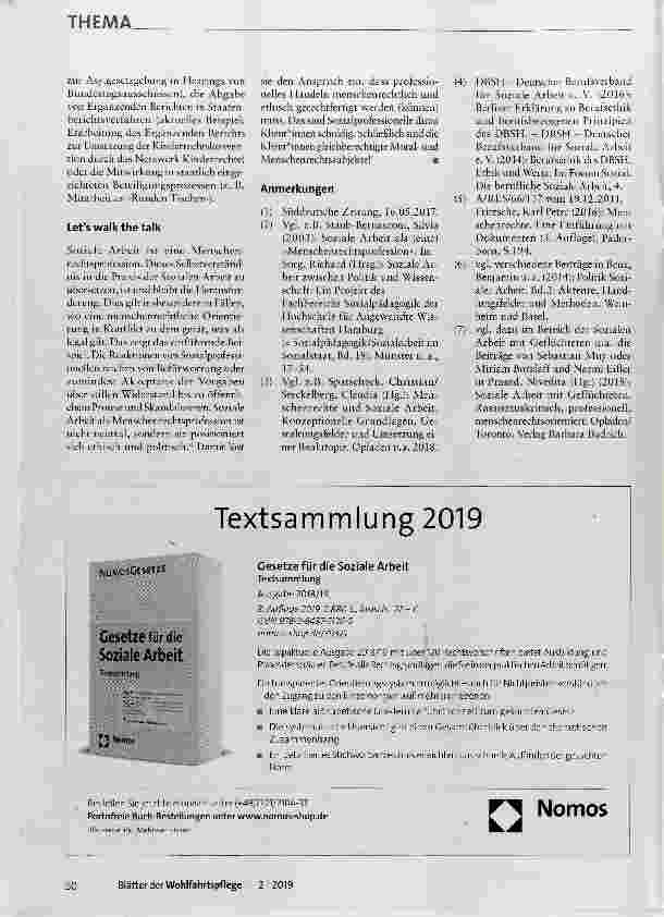 Vorschauseite 4: Soziale Arbeit als Menschenrechtsprofession let us walk the talk!