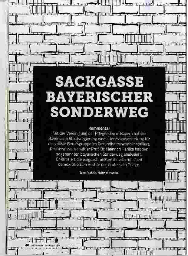 Vorschauseite 1: SACKGASSE BAYERISCHER SONDERWEG
