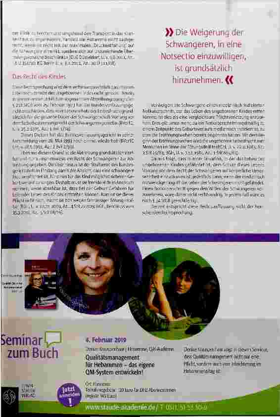 Vorschauseite 4: Notsectio gegen den Willen der Frau?