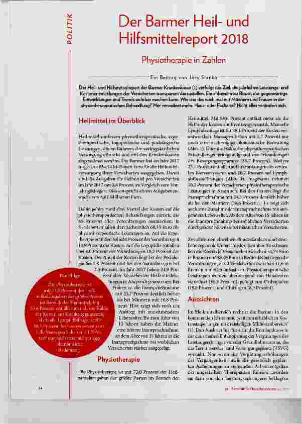 Vorschauseite 1: Der Barmer Heilund Hilfsmittelreport 2018