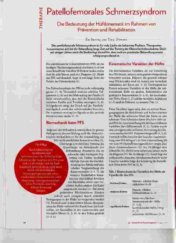 Vorschauseite 1: Patellofemorales Schmerzsyndrom
