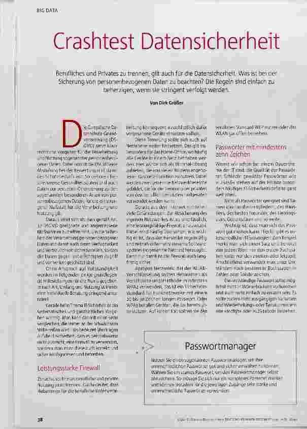 Vorschauseite 1: Crashtest Datensicherheit