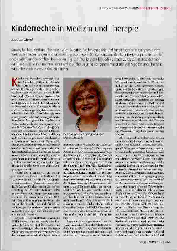 Vorschauseite 1: Kinderrechte in Medizin und Therapie