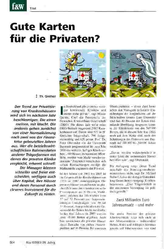 Vorschauseite 1: Gute Karten für die Privaten?