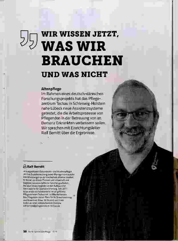 Vorschauseite 1: WIR WISSEN JETZT, WAS WIR BRAUCHEN UND WAS NICHT