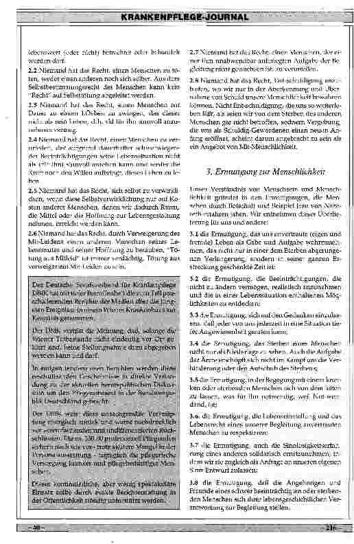 Vorschauseite 2: Sterbehilfe zwischen Mitleid, Mord und Menschlichkeit Zur Diskussion gestellt