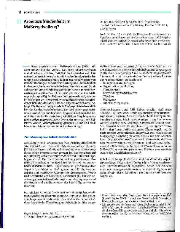 Vorschauseite 1: Arbeitszufriedenheit im Maßregelvollzug?