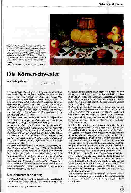 Vorschauseite 1: Die Körnerschwester