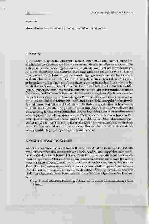 Vorschauseite 2: Kohärentistische Rechtfertigung und abduktives Schließen in der angewandten Ethik