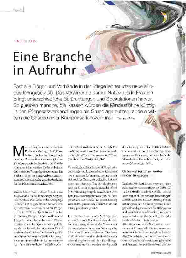 Vorschauseite 1: Eine Branche in Aufruhr