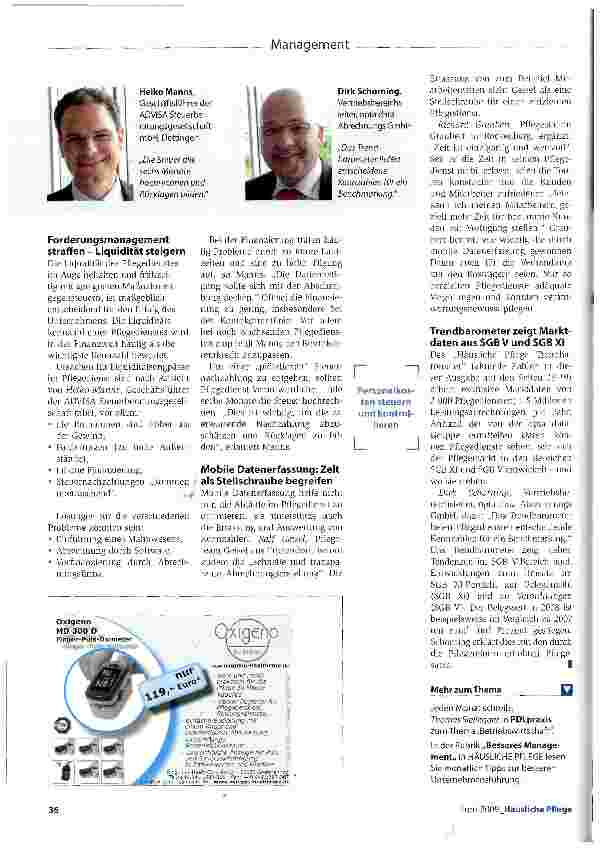 Vorschauseite 3: ManagementHÄUSLICHE PFLEGE-Thementag: Besser wirtschaften im PflegedienstTipps -Trends - Erfolgsfaktoren
