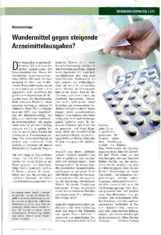 Vorschauseite 1: Wundermittel gegen steigende Arzneimittelausgaben?
