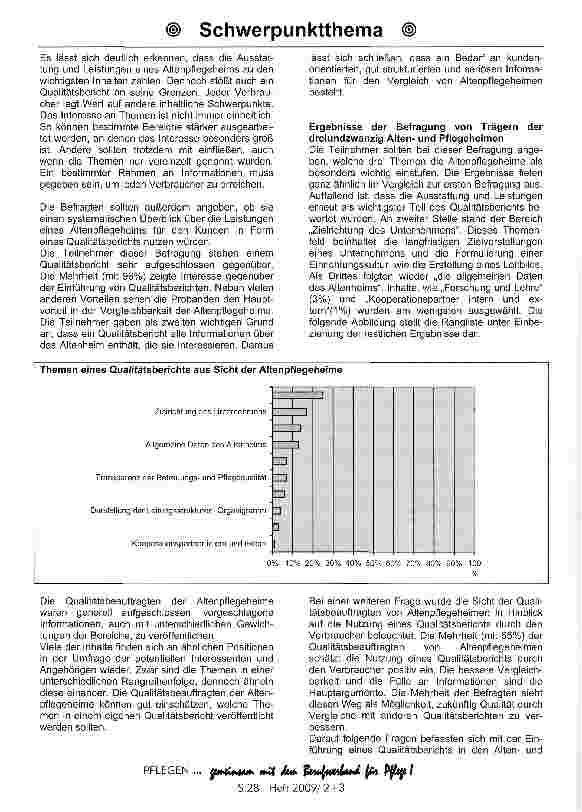 Vorschauseite 3: Die zukünftige Relevanz von Qualitätsberichten in Altenheimen