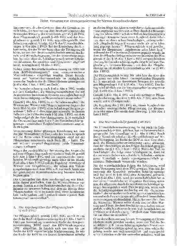 Vorschauseite 2: Versagung von Versorgungsleitung für Witwen Kriegsbeschädigter anlässlich Menschenrechtsverletzungen des Verstorbenen während des Zweiten Weltkrieges ohne Berücksichtigung von Ver…