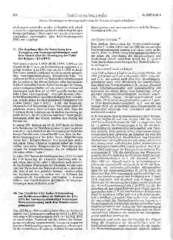 Vorschauseite 4: Versagung von Versorgungsleitung für Witwen Kriegsbeschädigter anlässlich Menschenrechtsverletzungen des Verstorbenen während des Zweiten Weltkrieges ohne Berücksichtigung von Ver…