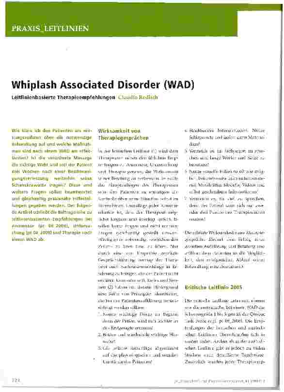 Vorschauseite 1: Whiplash Associated Disorder (WAD)