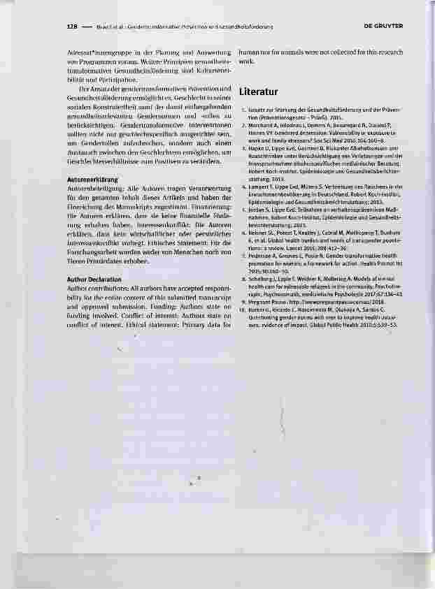 Vorschauseite 3: Gendertransformative Prävention und Gesundheitsförderung
