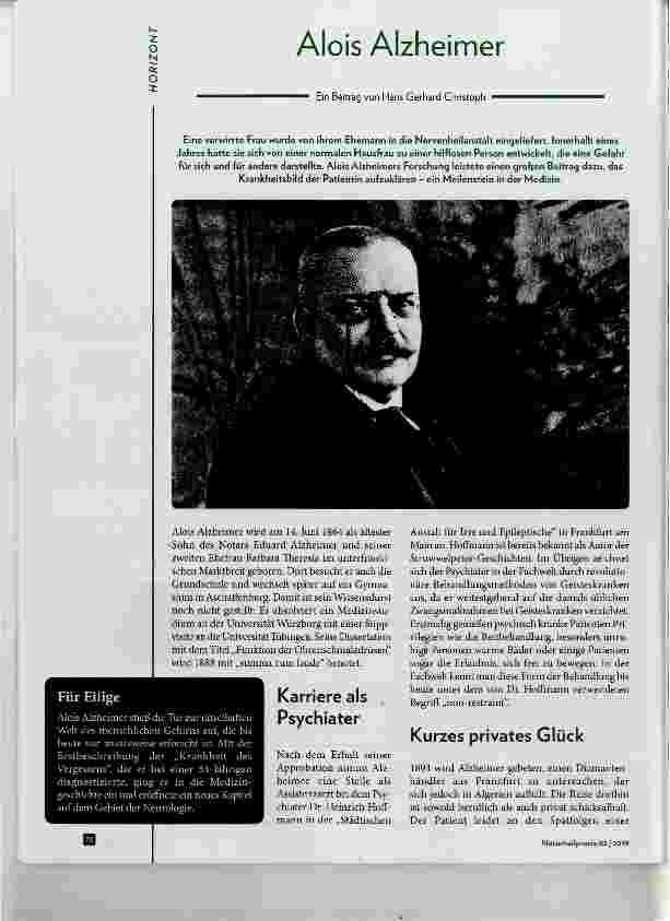 Vorschauseite 1: Alois Alzheimer
