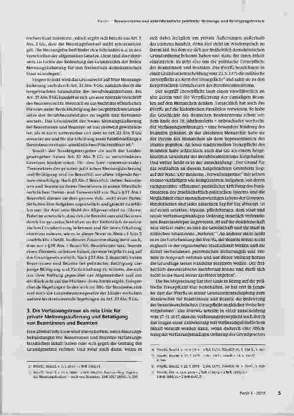 Vorschauseite 2: Beamtenstatus und außerdienstliche politische Meinungsund Betätigungsfreiheit