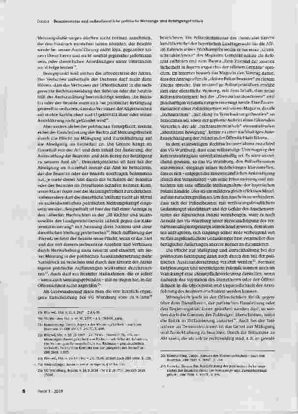 Vorschauseite 5: Beamtenstatus und außerdienstliche politische Meinungsund Betätigungsfreiheit