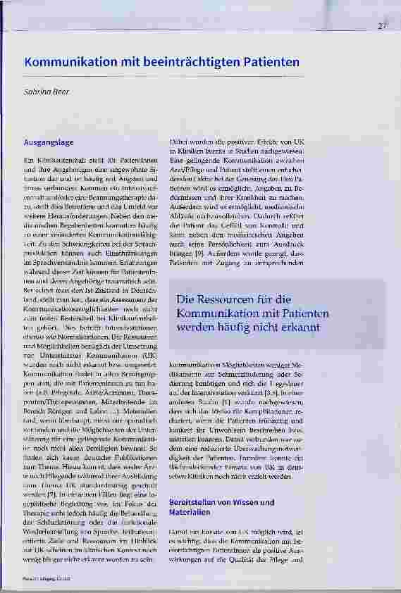 Vorschauseite 1: Kommunikation mit beeinträchtigten Patienten