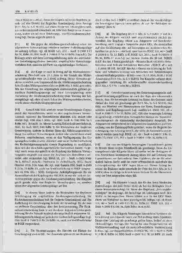 Vorschauseite 2: Krankenversicherungsrecht Genehmigungsfiktion Rücknahme der fiktiven Genehmigung - objektive Klagehäufung §13 Abs. 3a SGBV, §45 SGBX, §56 SGG