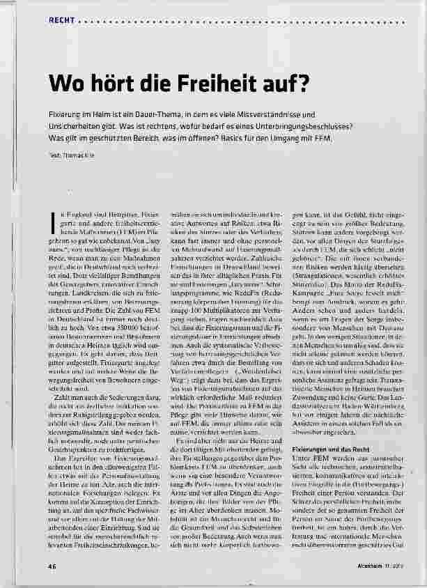 Vorschauseite 1: Wo hört die Freiheit auf?
