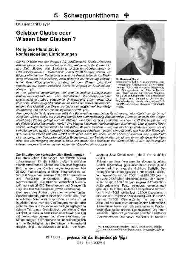 Vorschauseite 1: Gelebter Glaube oder Wissen über Glauben?