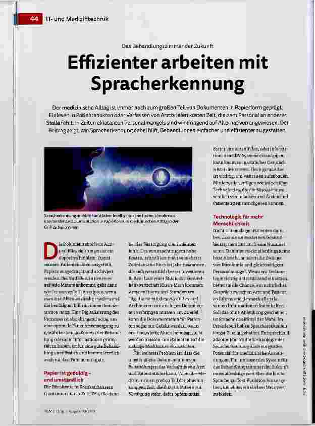 Vorschauseite 1: Efßzienter arbeiten mit Spracherkennung