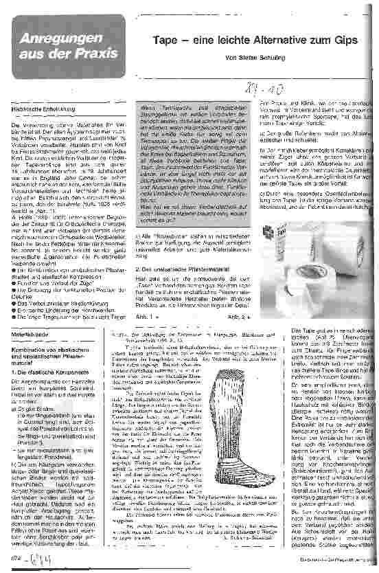 Vorschauseite 1: Tape - eine leichte Alternative zum Gips