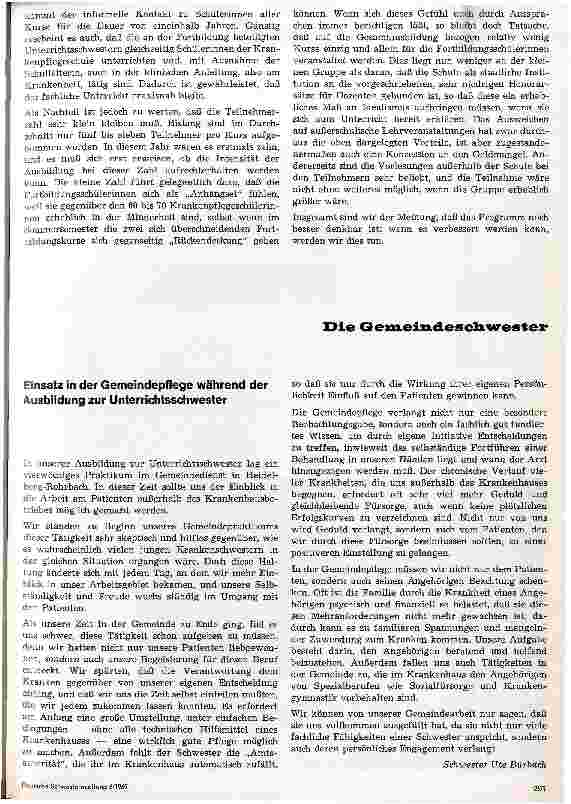 Vorschauseite 1: Einsatz in der Gemeindepflege während der Ausbildung zur Unterrichtsschwester