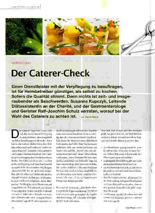 Vorschauseite 1: OUTSOURCINGDer Caterer-Check