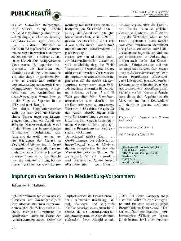 Vorschauseite 1: Impfungen von Senioren in Mecklenburg-Vorpommern
