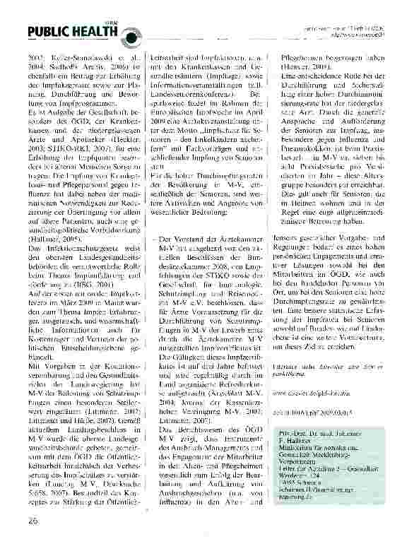 Vorschauseite 3: Impfungen von Senioren in Mecklenburg-Vorpommern