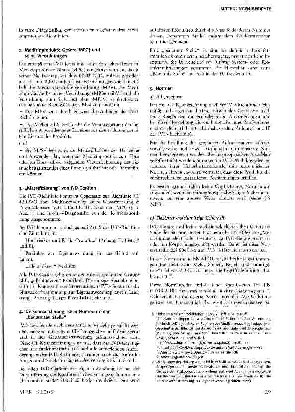 Vorschauseite 2: Allgemeine Informationen zu den gesetzlichen Anforderungen und denen der Normen an IVD-Geräte