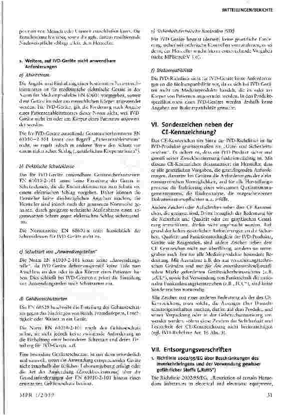 Vorschauseite 4: Allgemeine Informationen zu den gesetzlichen Anforderungen und denen der Normen an IVD-Geräte