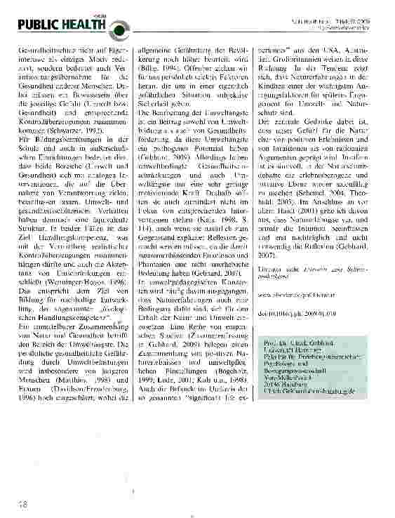 Vorschauseite 2: Naturbezogene Elemente der Gesundheitserziehung
