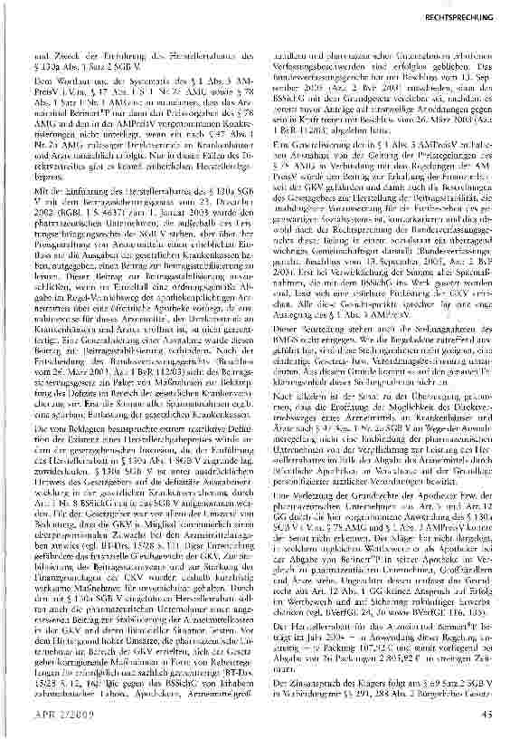 Vorschauseite 6: Herstellerrabatt ist auch für Blutplasma von Apotheken zu gewähren und von Pharmaunternehmen an diese zu erstatten