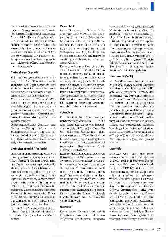 Vorschauseite 6: Klinisch relevante Zytostatika-Interaktionen in der Gynäkologie