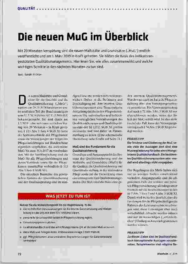 Vorschauseite 1: Die neuen MuG im Überblick