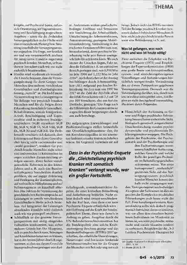 Vorschauseite 3: Psychische Erkrankungen: Reformbedarf im Versorgungssystem Was ist heute nötig?