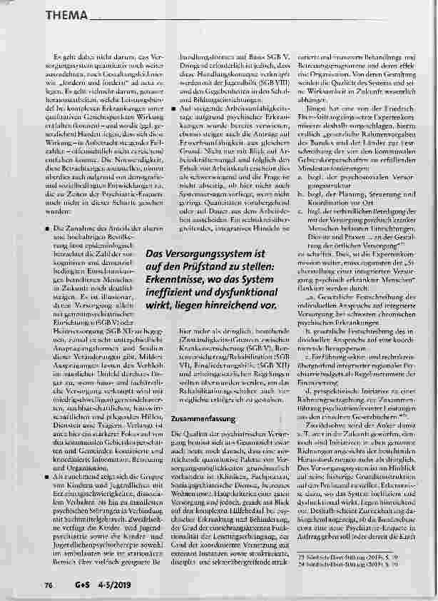 Vorschauseite 6: Psychische Erkrankungen: Reformbedarf im Versorgungssystem Was ist heute nötig?