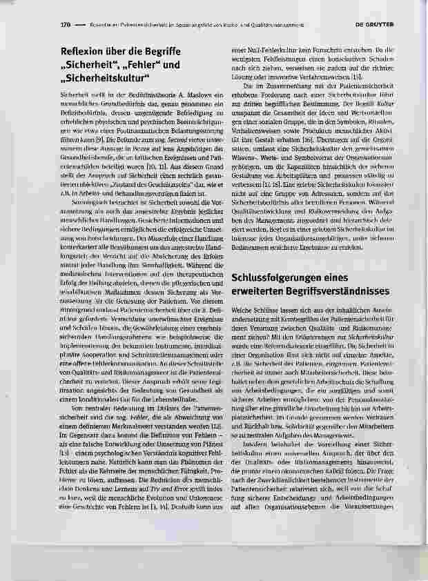 Vorschauseite 2: Patientensicherheit im Spannungsfeld von Risikound Qualitätsmanagement - Versuch einer Verortung