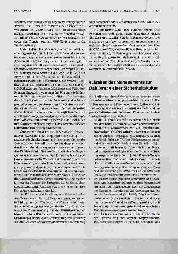 Vorschauseite 3: Patientensicherheit im Spannungsfeld von Risikound Qualitätsmanagement - Versuch einer Verortung
