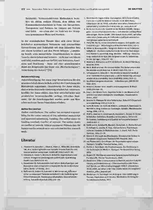 Vorschauseite 4: Patientensicherheit im Spannungsfeld von Risikound Qualitätsmanagement - Versuch einer Verortung